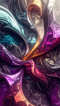 Tessuto cangiante con sfumature astratte multicolore