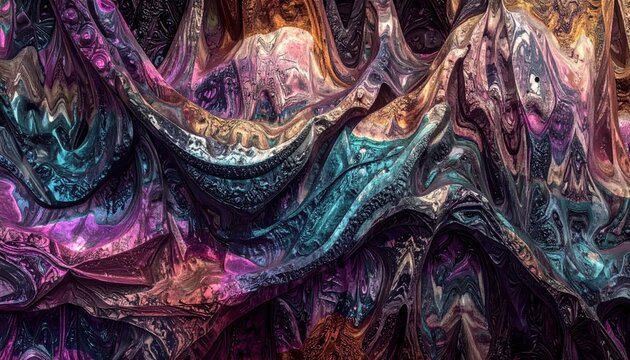 Tessuto cangiante con sfumature astratte multicolore
