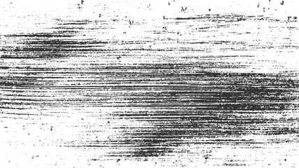 Fototapeta premium Black and white textured background with horizontal brush strokes and speckles abstract