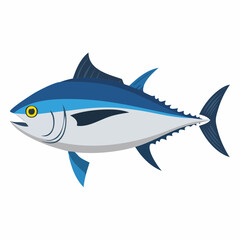 Obraz premium Stylized Illustration of a Tuna Fish in Blue and Gray Colors