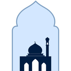 Mosque in frame decorative illustration 