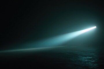 Bright light beam in darkness abstract background