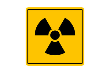Fototapeta premium Yellow Square Radioactive Nuclear Radiation Hazard Sign for Laboratory and Medical Facility Safety isolated on transparent background radioactive nuclear radiation lab medical