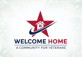 Obraz premium Welcome home community for veterans logo