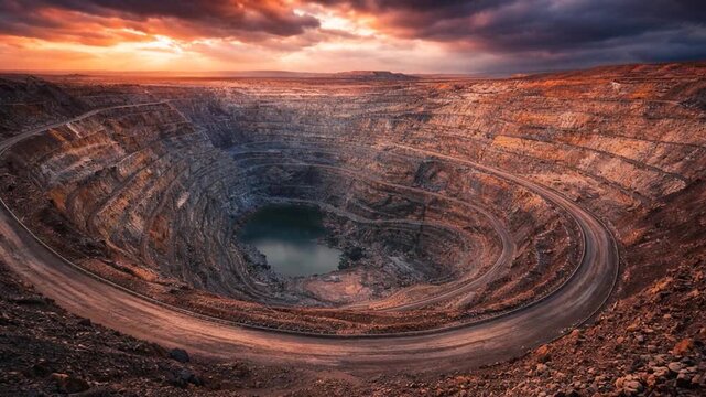 Open-pit metal mine view.

