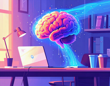 illustrazione concettuale di intelligenza artificiale che supporta il lavoro umano