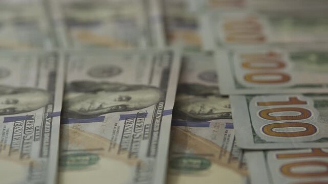 Close-Up of Hundred Dollar Bills Arrangement