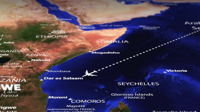 Flight From Mumbai INDIA to Harare ZIMBABWE ARMENIA with flag pins