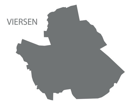 Viersen city map with boroughs grey illustration silhouette shape