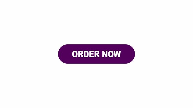 order now button animation on transparent background. Click on order now button with mouse cursor,online shopping click button, modern web interface with alpha channel in 4k with Alpha Channel