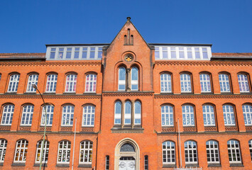 Obraz premium Facade of the Wichernschule school building in Helmstedt, Germany