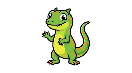 Fototapeta premium Happy Cartoon Dinosaur Character Illustration.