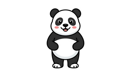 Naklejka premium Cute Cartoon Panda Bear Illustration.