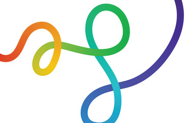 Obraz premium Vibrant abstract design with gradient rainbow swirls and loops