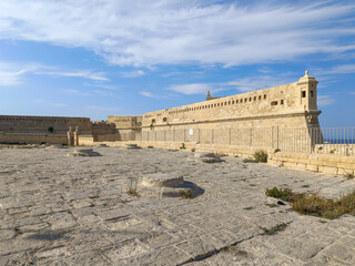 Bastion, wall and gate in perspective of Fort St Elmo, Valletta MALTA © Liliana