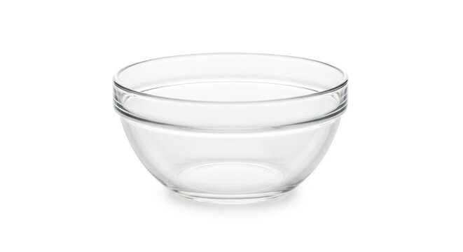 Clear glass bowl kitchen dish.