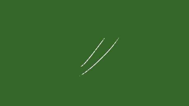 vector white lines wind effect on green screen, UI motion graphics. alpha adjustment layer, smooth animated line filter, 2d animation
