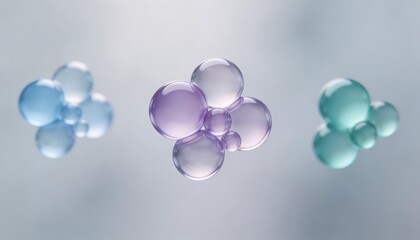 Fototapeta premium Medium shot of semantic search interface showing bubble clusters focusing on research topics with blurred background for emphasis.