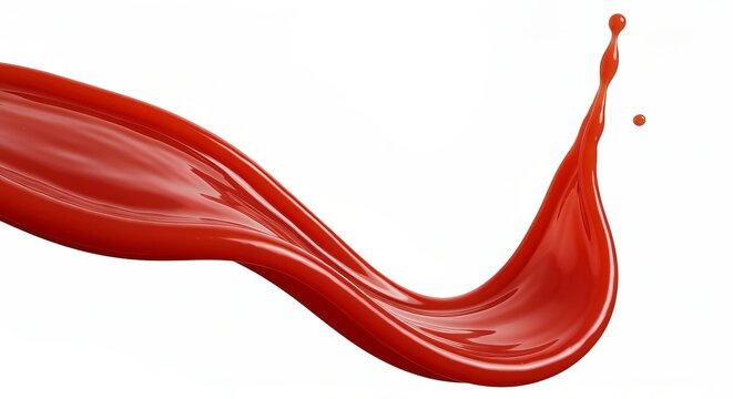 Dynamic Liquid Wave with Opake Red Fluid Motion Captured in High Viscosity Artful Splashing Scene