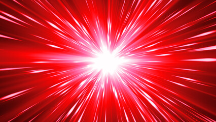 Fototapeta premium 赤色の輝く光の集中線のエフェクト背景