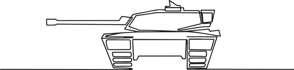 Obraz premium tank drawing concept design made for war. one line Icon drawing