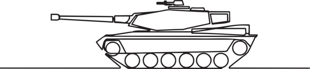 Obraz premium tank drawing concept design made for war. one line Icon drawing