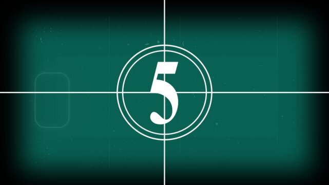 10 second countdown  animation with old movie style,Old film 10 second countdown animation from 10 to 0 classic analog movie style flicker noise aged film. High-quality 4K