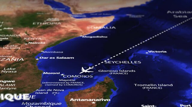 Flight From Mumbai INDIA to Maputo MOZAMBIQUE ARMENIA with flag pins