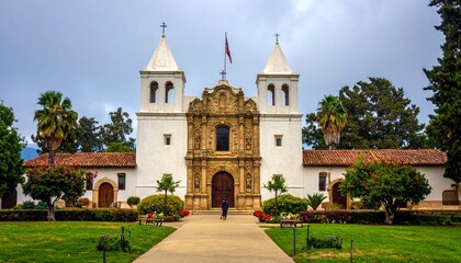 Spanish mission church facade