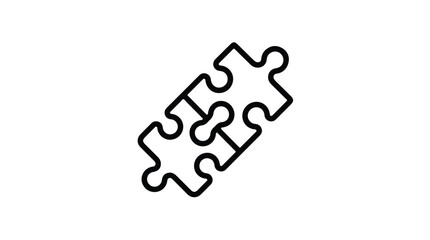 Two Interlocking Puzzle Pieces Icon.