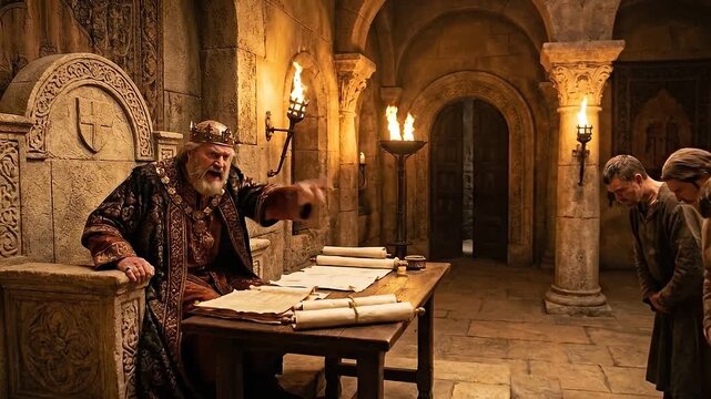 Ancient King Settling Servants Accounts