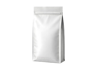 Blank white side gusset packaging bag mockup isolated on black background