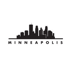 Minneapolis Skyline Silhouette &ndash; Minimal Cityscape Vector Icon
