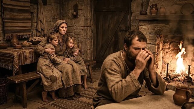 Fearful Family Of Debtor Servant
