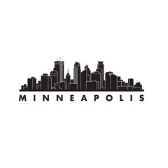 Obraz premium Minneapolis Skyline Silhouette – Minimal Cityscape Vector Icon