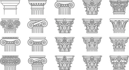 A collection of 16 black line drawing icons on a pure white background, featuring various beauty and skincare related items such as eyes, lips, hand, sun, and products © Anaya