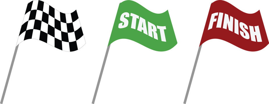 vector illustration of a start finish flag