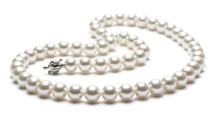 Obraz premium Pearl Necklace with Clasp Closeup.