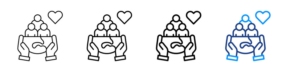 Social Responsibility Icon Different Style Outline Collection Set.