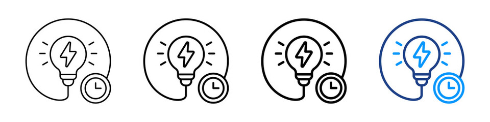 Energy Efficiency Icon Different Style Outline Collection Set.