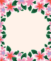 Gradient banner with multicolored flowers. Illustration isolated on a white background. Design for printing cards, invitations for weddings, birthdays, and spring and summer holidays. © Iuliana