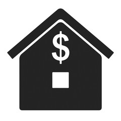 Obraz premium Real estate house investment dollar finance icon on transparent png background