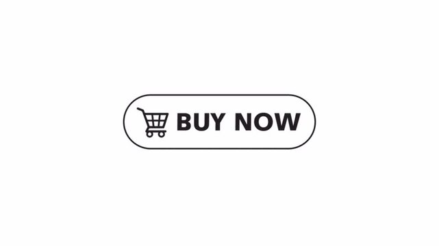 BUY now button animation for e- commerce website and online shopping interface buy now icon animation on white background in 4k animation