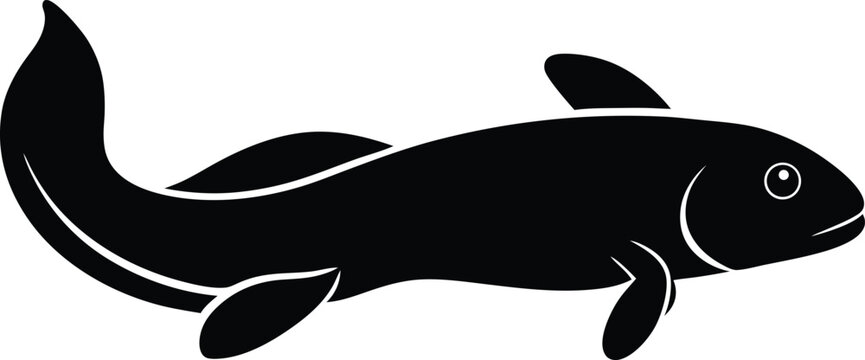 Mudskipper silhouette vector art illustration and minimal black and white design