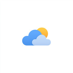 Fototapeta premium Minimalistic weather icons depicting clouds and sun for use in applications and websites.