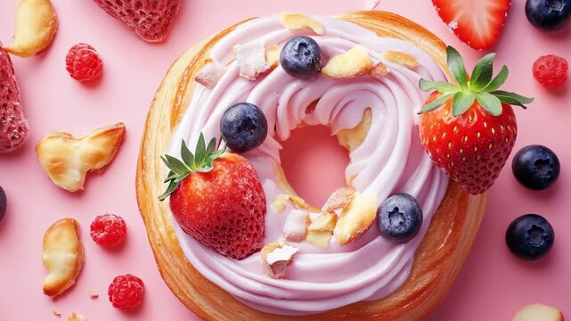 Tasty fresh bakery snacks items, A variety of fresh bakery snacks, including pastries, cookies, and bread