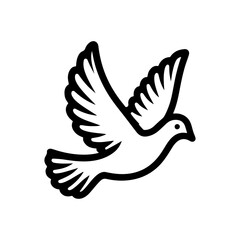 Obraz premium Vector Silhouette of a Peace Dove – Icon for Freedom and Liberation Events