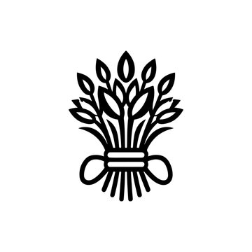 Vector Silhouette of Tied Green Sprouts for Sizdah Bedar Festivities

