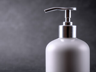 Obraz premium Elegant Dispenser Bottle on Gray Background
