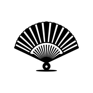 . Cultural Ceremonial Fan &ndash; Single Fill Vector Silhouette
